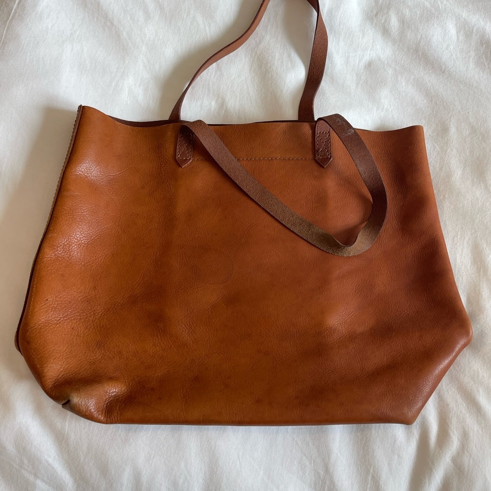 Madewell Tan Leather Tote Bag - Picture 2 of 6